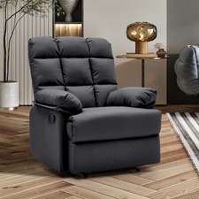 Faux PU Letaher Manual Recliner Chair Armchair Adjustable Reclining Lazyboy Sofa