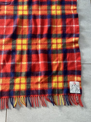 Alfombra de lana para coche de viaje picnic manta con flecos a cuadros vintage retro 185 X 180 objetivo - Imagen 5 de 9
