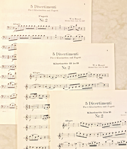 MOZART K229 - 20 WW. TRIOS - (2 CL. & BSN) - ($1.00 each trio!) - Picture 2 of 5