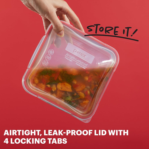 Freshlock 5-Pack (4-Cup) Glass Food Storage Containers Set, Airtight & Leakproof - Picture 3 of 12