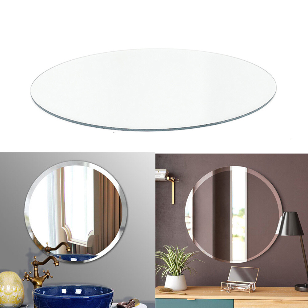 Frameless Round Mirror Makeup Dressing Mirror Wall Mounted Nailfree