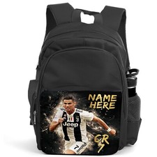 Personalised Ronaldo Football Backpack Manchester Boy School Bag Rucksack CR01