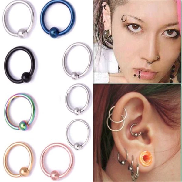 Hoop earring 2024 with ball closure