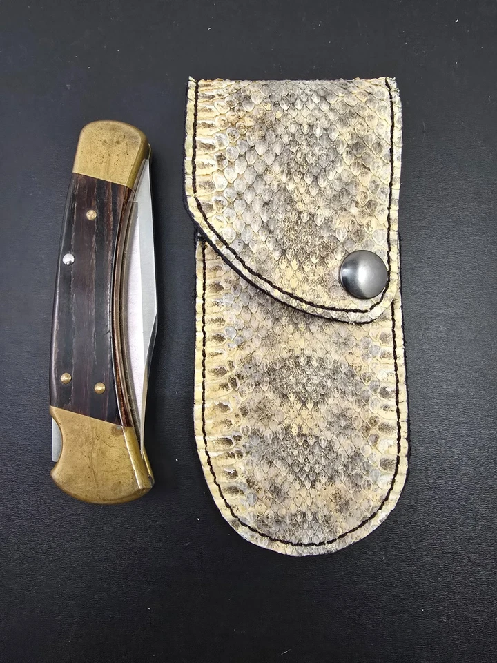 Buck 110 гремучая змея ножны, чехол 6265 ручной работы змея кожи оболочка только - Изображение 3 из 4