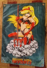 Hook Ups Skateboards Sexy Devil Girl Banner Flag Poster Birdhouse JK Industries 