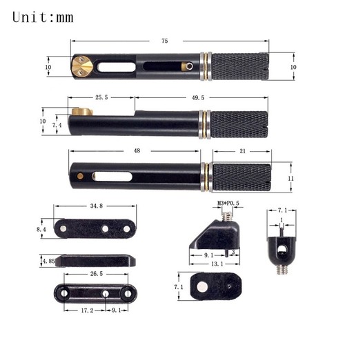 Set of 6 Strings Headless Guitar Bridge Fanned Fret–Single Fixed Bridges Black - Picture 11 of 11