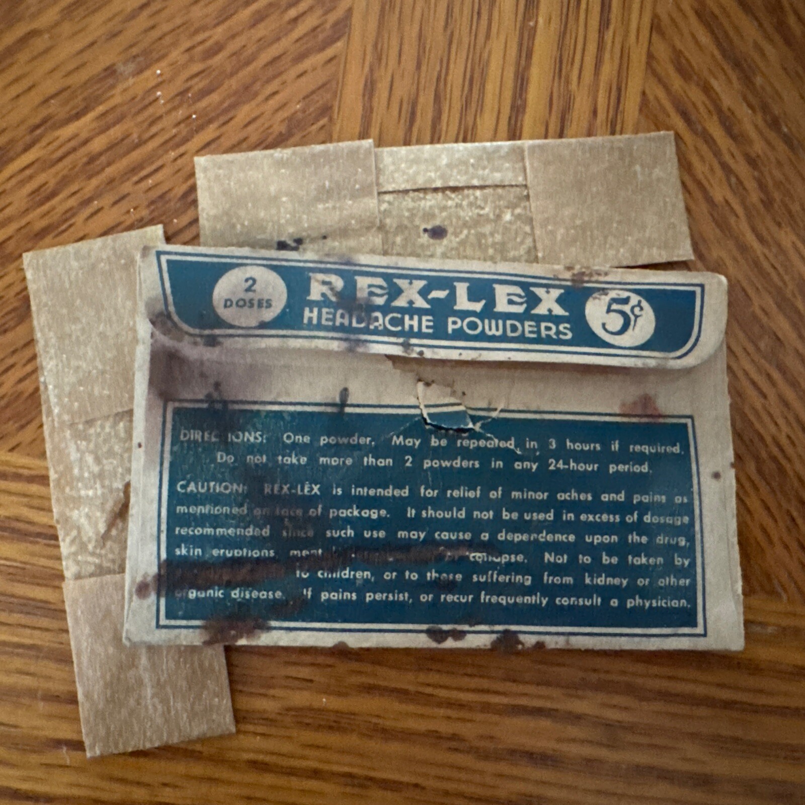 Rex Shotshell Powder Rare Antique Rex Remedy Company Headache Powder With Internal Packets ...