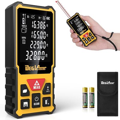 Laser Measurement Tool 328 Feet Laser Measure With Dual Angle Displaym/in/ft/ft+