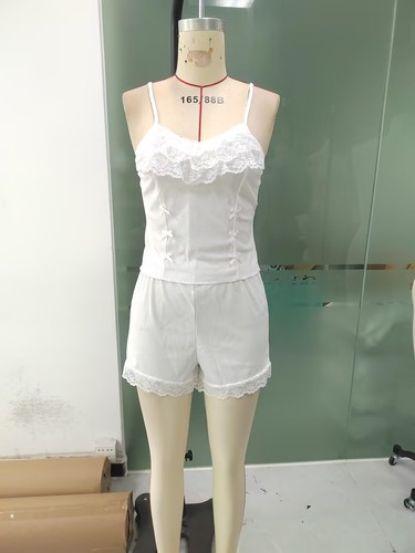 Conjunto de pijama para mujer Prendas para dormir Lencería sexy Top Cami y pantalones cortos 2 piezas Ropa de dormir - Imagen 30 de 32