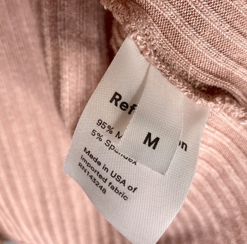 Reformation Blush Pink Long Sleeve Open Front Cropped Sweater Modal Blend Size M - Bild 5 von 6