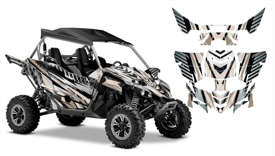 2015-22 Yamaha YXZ 1000R graphics wrap kit 24 mil thick design #V3001 Blu Orange - Image 3 of 4