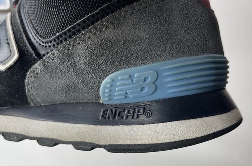 2019 New Balance 574 ML574JHO Black Velocity Red Size 9 Suede Shoes Sneakers - Picture 21 of 22