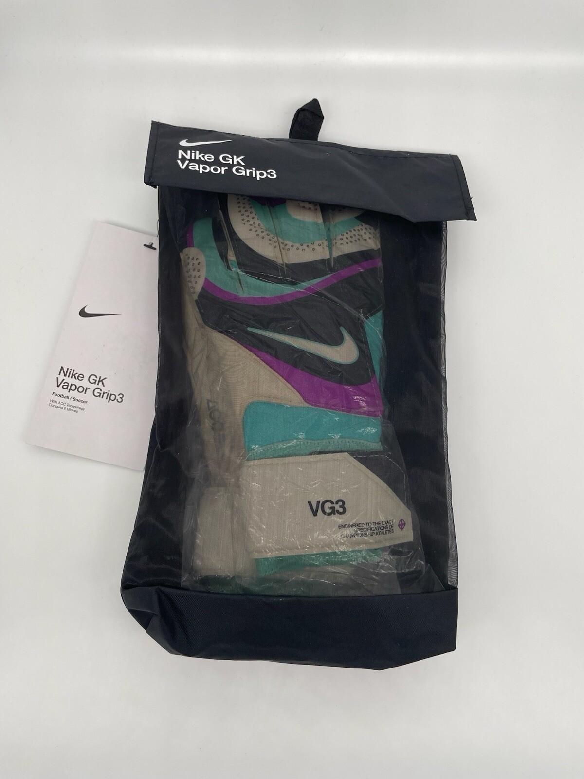 Nike GK Vapor Grip 3 ACC Soccer Goalkeeper Gloves Size 8 New FB2999-010