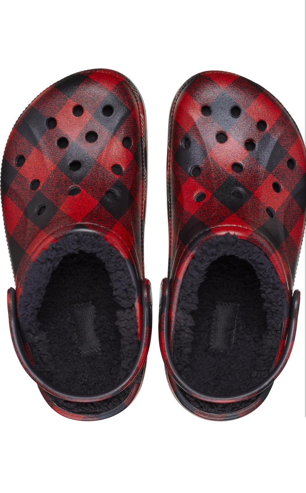 NWT Crocs Ralen Lined Clog Christmas Buffalo Plaid Red Black Womens 6 Mens 4 image 3