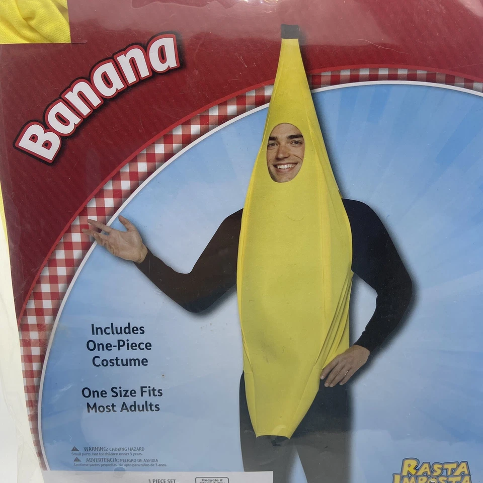 Disfraz de Plátano Adulto Comida Fruta Amarilla Halloween Rasta Imposta Talla Única Foto 2 de 3