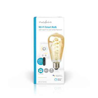 SmartLife LED Filament Lampe Warm Kaltweiß Smart Bulb E27 Glas Android iOs ST64