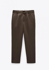 Zara Women's Trousers Relaxed Chinos Dress Pants Brown/Taupe Art.  6136/042/737