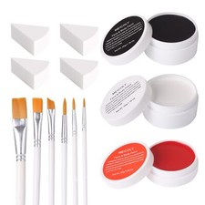 Clown Makeup KitWhite Black Red Face Body PaintPro Oil Based Body Paint for A...