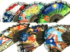 PUERTO RICO RICAN BORICUA SYMBOLS OLD SAN JUAN IMAGES COLORFUL HAND FAN New