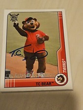Tc Bear Mascot signed card autographed mlb baseball Minnesota Twins autograph