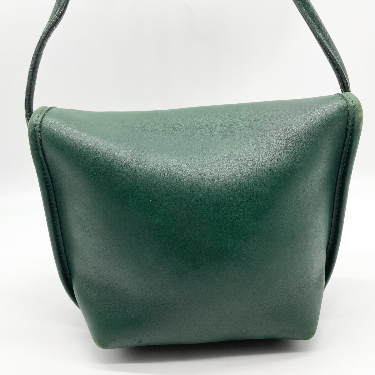 バッグ Vintage Coach Old Leather Handbag Green Vintage Rare Coach Large Green Leather Crossbody Shoulder