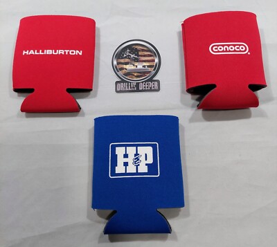Rare H&P Halliburton Conoco Can Cooler Koozie Oilfield Union Construction P229