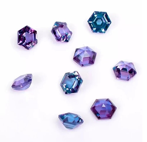 Certified 80 Ct+ Natural Alexandrite Color Change Hexagon Loose Gemstone 8 Pcs - Picture 3 of 7