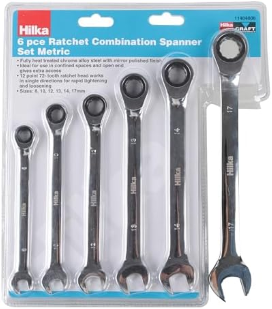 Hilka 11404006 - Set di chiavi a cricchetto metriche 6 PCE