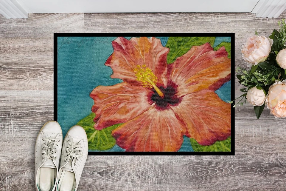 Caroline's Treasures TMTR0316MAT 珊瑚木槿 Malenda Trick 门垫 18x2... — 第 3/4 张图片