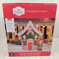 Holiday Time LED Gingerbread House Inflatable...