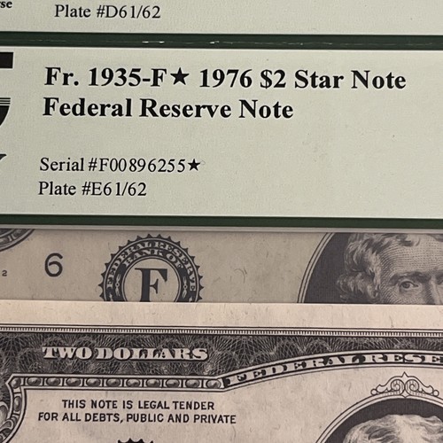 1976 $2 Atlanta STARS Fr 1935-F* PCGS 66 PPQ All 4 Notes SAME LAST 5 SN 6255* - Picture 4 of 12