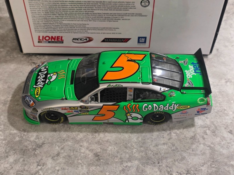 Mark Martin Signed 2011 GoDaddy Chevrolet 100th Anniversary #5 1:24 Diecast