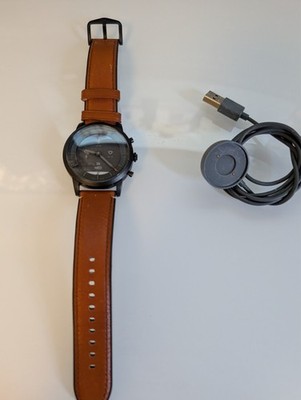 Fossil Hybrid HR FTW7007 Smart Watch 42mm Brown Leather Band Android/Apple