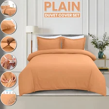 Warm Duvet Quilt Cover with Pillow Shams Soft Peach Color Comforter Cover Sets