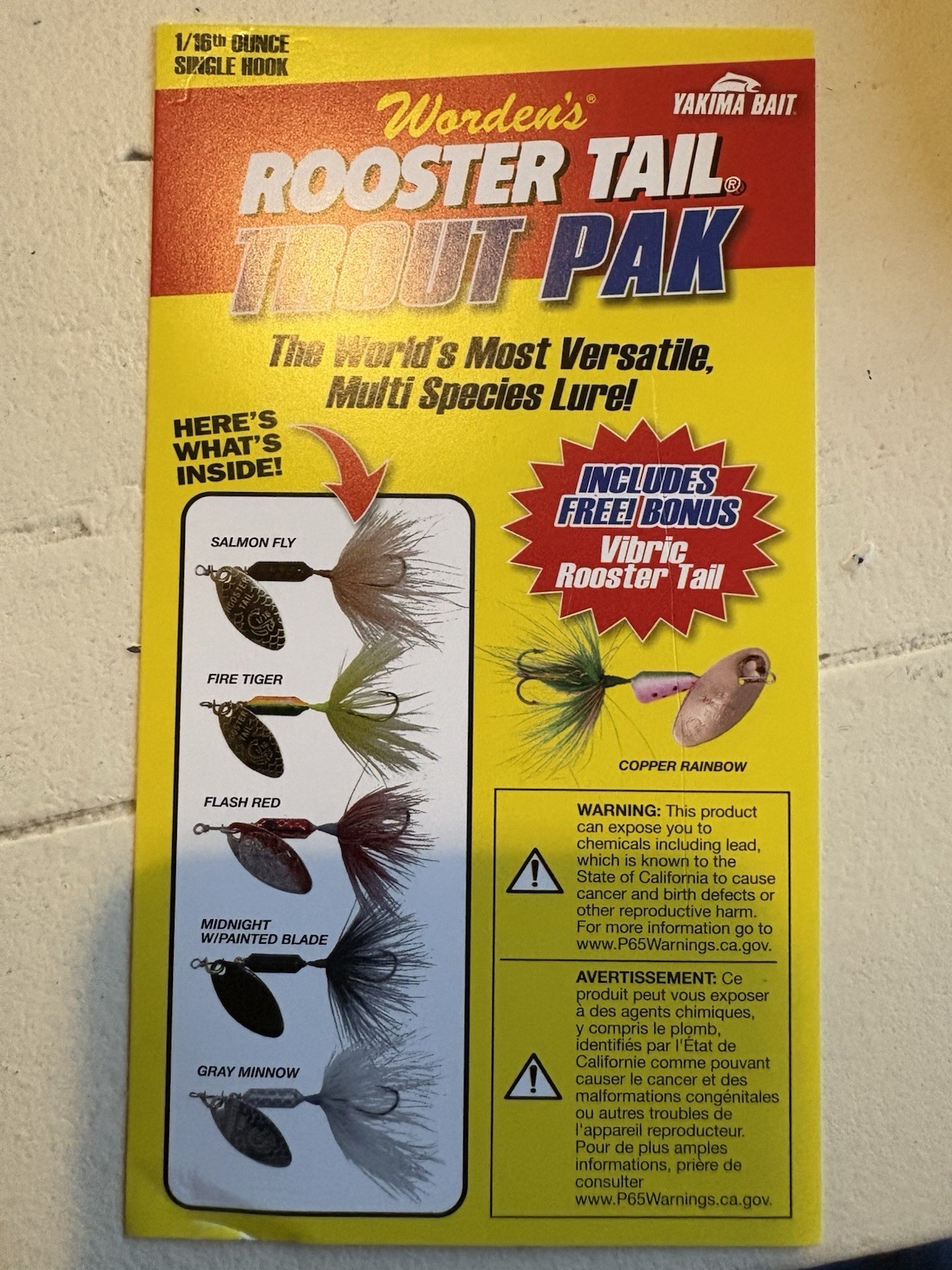 Rooster Tail Pack spinners. Lot of 3: each lot has 1/16oz - 5 single hooks + 1   - Image 4