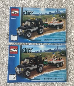 Lego CITY 60058 SUV & Watercraft, Jet ski, 100% Complete, Figures, RETIRED