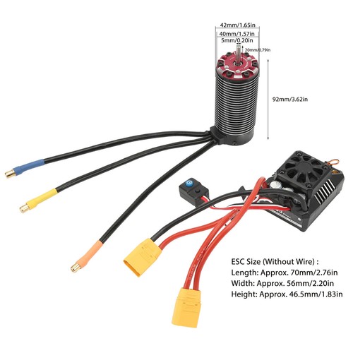 US RC Brushless Motor Kit Waterproof 1450KV Brushless Motor 6 160A 8S ESC SS - Picture 8 of 24