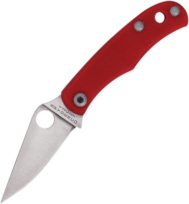 Spyderco Bug Slip Joint Red G10 1.25'' 12C27 Stainless G10 Folding Knife