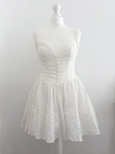 house of cb brigitte white floral broaderie eyelet corset babydoll mini dress ♡