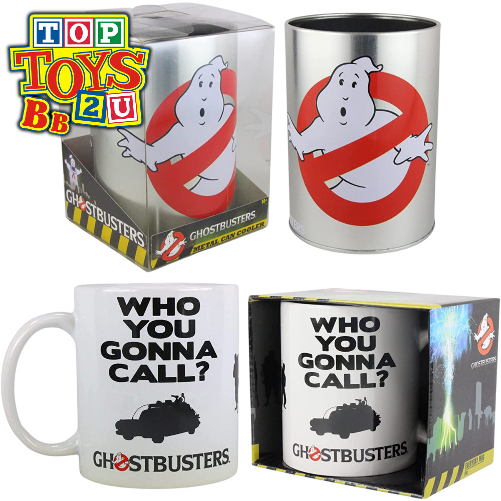 Ghostbuster Metal No Ghost Logo Can Cooler & Who Ya Gonna Call Mug - Twin Pack