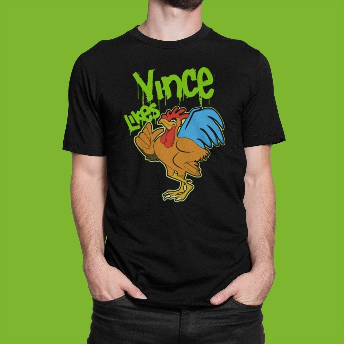 Vince Mcmahon Loves Rooster DX D-Generation X Mens Black T-shirt
