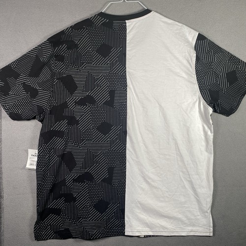 PARISH NATION T-SHIRT MENS 4XL BLACK & WHITE SPLIT TEE CITY SCAPE AOP NWT - Picture 3 of 9