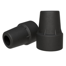 Gadgetime USA Cane Tips Pack of 2 - 3/4" Heavy Duty Rubber 0.75 Inch, Black