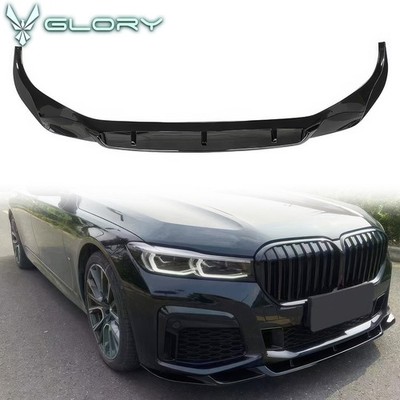 Fits 20-22 BMW G12 7-Series IKON Front Bumper Lip Spoiler Gloss Black PP