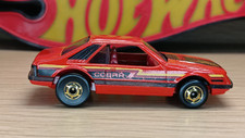 Vintage 1982 Hot Wheels Turbo Mustang Cobra Red Enamel Hong Kong Gold Gho