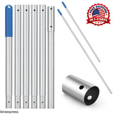 6.66 FT Telescopic Pool Pole Aluminum Adjustable Swimming Pool Cleaning Handle