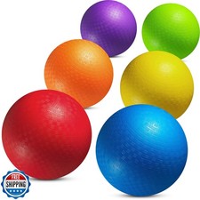 8.5 Inch Playground Balls Dodgeballs for Kids and Adults - Pack of 6 Inflat