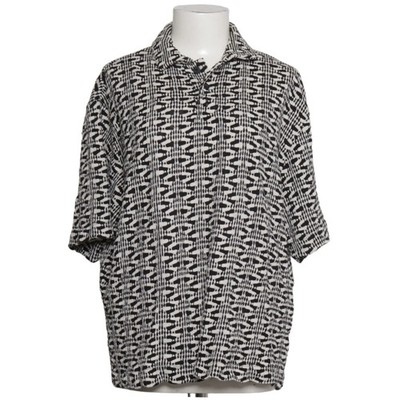 Zara, Kurzarmhemd, Größe: M, Schwarz/Weiß/Mehrfarbig, Chevron, Damen #AES
