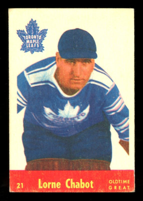 1955-56 PARKHURST NHL HOCKEY #21 Lorne Chabot EX-NM OLD TIME GREAT Maple Leafs