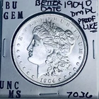 1904 O BU GEM MORGAN SILVER DOLLAR UNC MS+++ U.S. MINT RARE COIN 7036